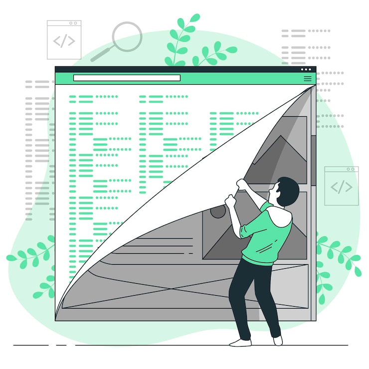 Free Vector source code concept illustration