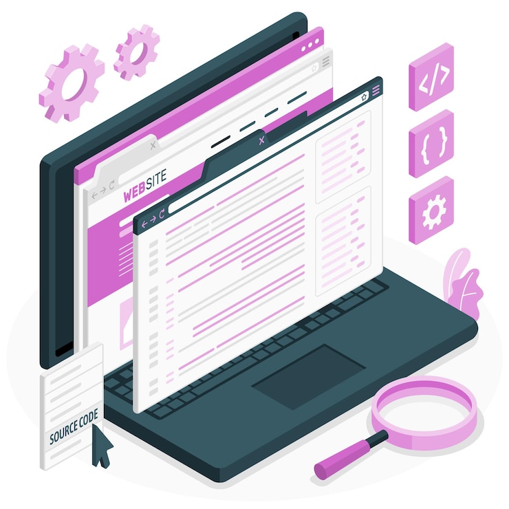 Free Vector source code concept illustration