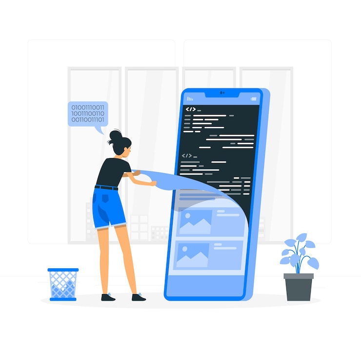Free Vector source code concept illustration