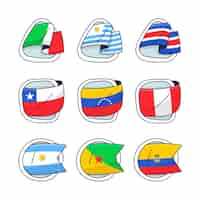 Free vector south america flags element collection