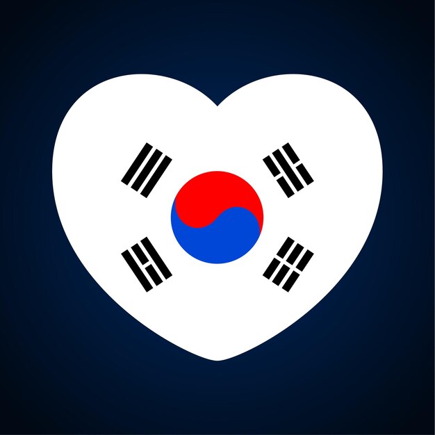 韓国の国旗のイラスト 無料のベクター