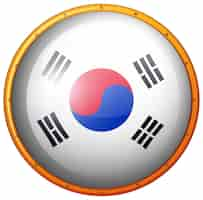 無料ベクター 丸いボタンの韓国国旗