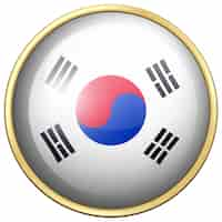 Free vector south korea flag on round button