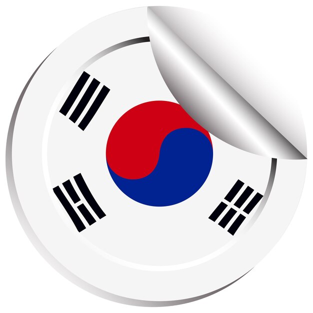 Наклейка с флагом Южной Кореи