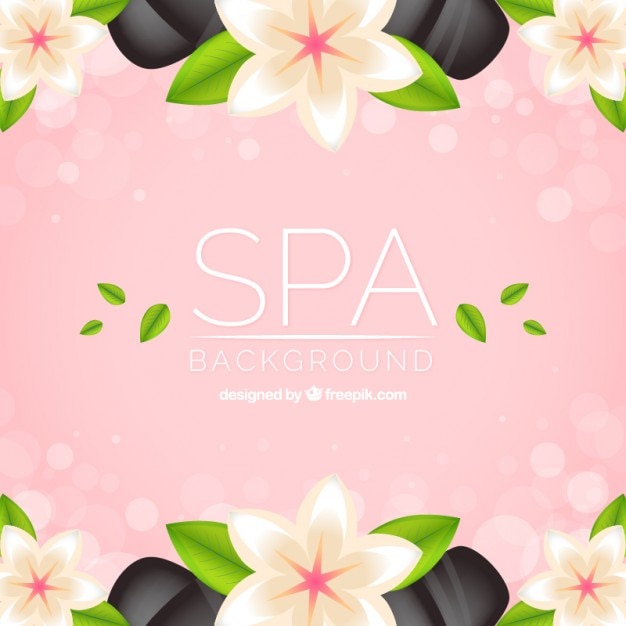 Spa background with flowers and stones