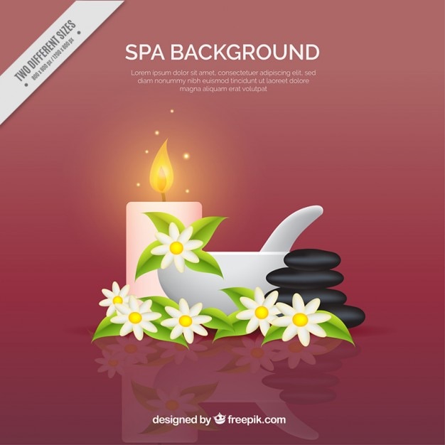 Free vector spa background with several elements