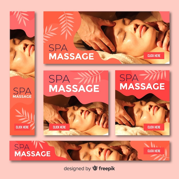 Spa banner collection with photo