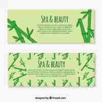 Free vector spa banners with bamboo