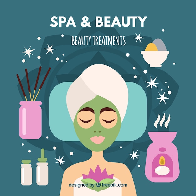 Free vector spa and beauty background in flat design