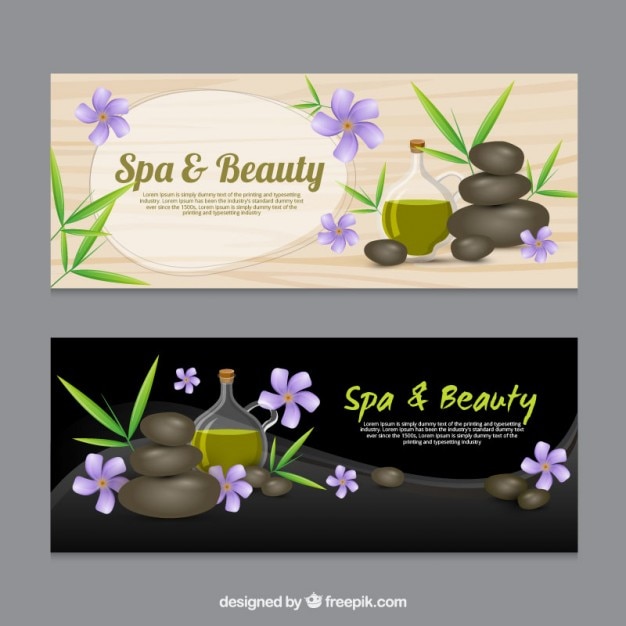 Free vector spa and beauty banners