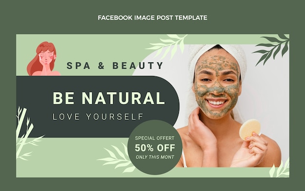 Free vector spa and beauty facebook post template