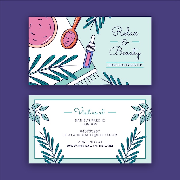 Free vector spa business card template