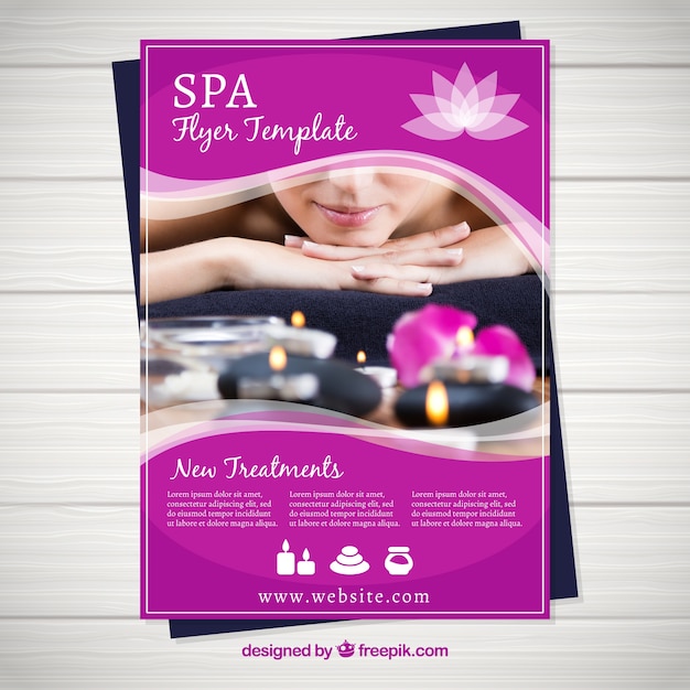 Free vector spa center flyer template