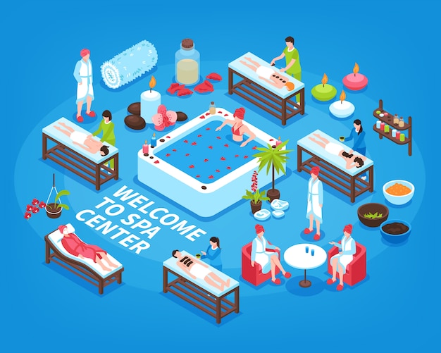 Spa Center Isometric illustration