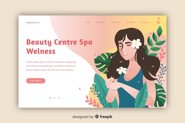 Spa center landing page template