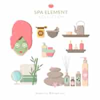 Free vector spa collection of flat elements