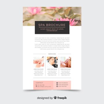 Spa concept flyer template with image