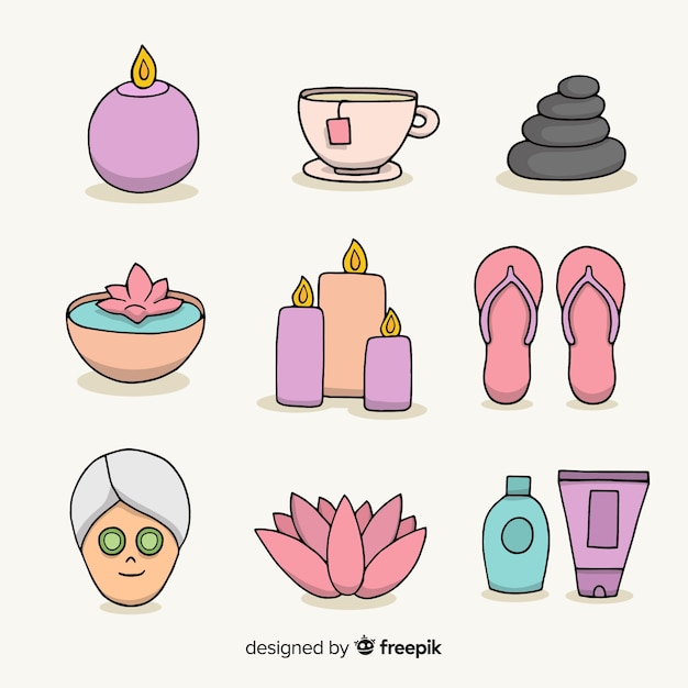 Free vector spa elements collection
