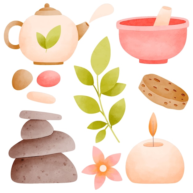 Free vector spa elements collection