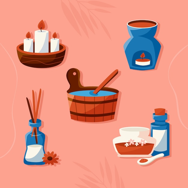 Free vector spa elements collection