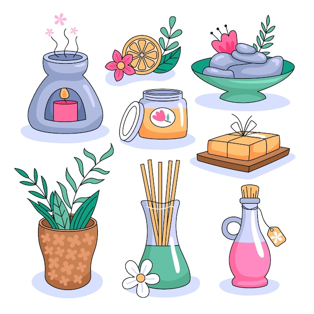 Free vector spa elements collection