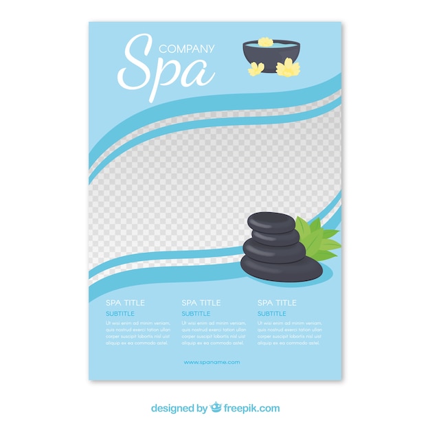 Free vector spa flyer template with elegant design