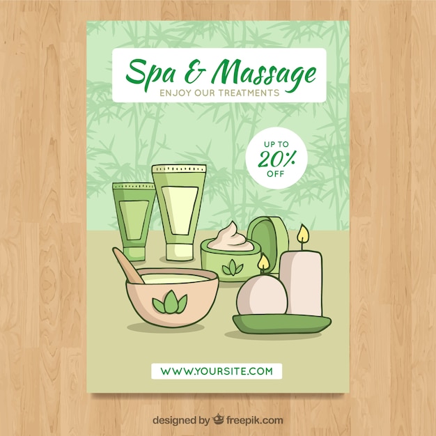 Free vector spa flyer template with treatments