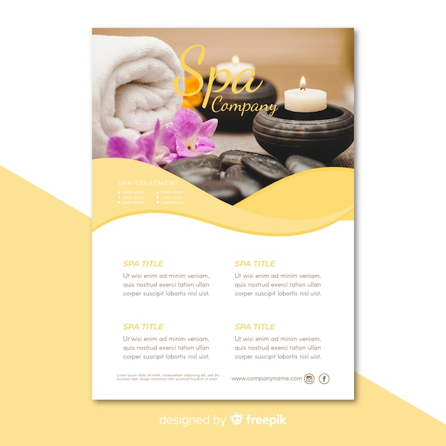 Free vector spa flyer template