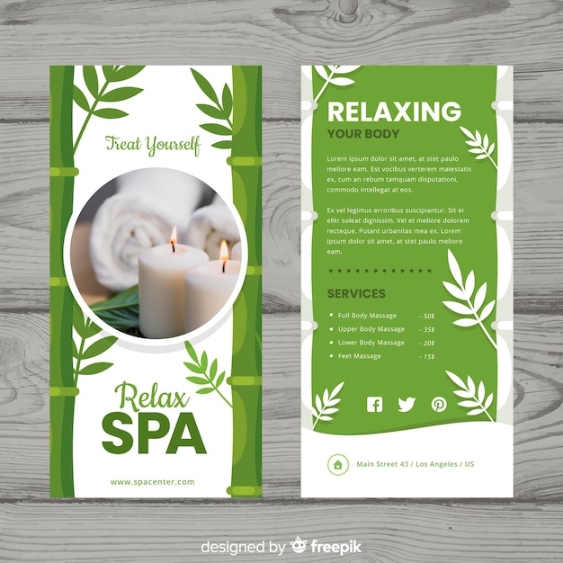 Free vector spa flyer template