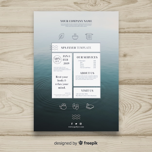 Free vector spa flyer template