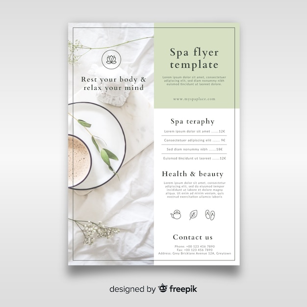 Free vector spa flyer template