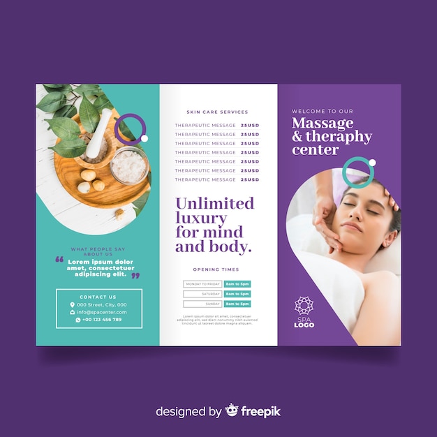 Free vector spa flyer template