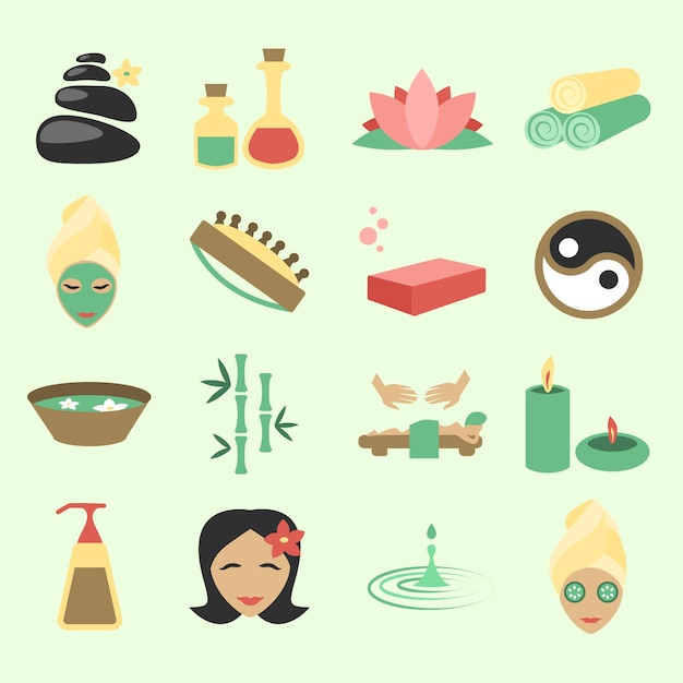 Free vector spa icons collection