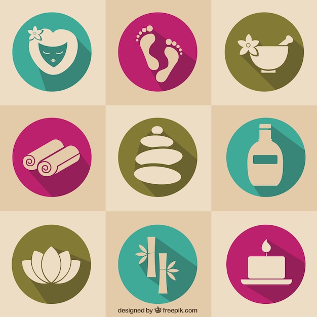Free vector spa icons collection