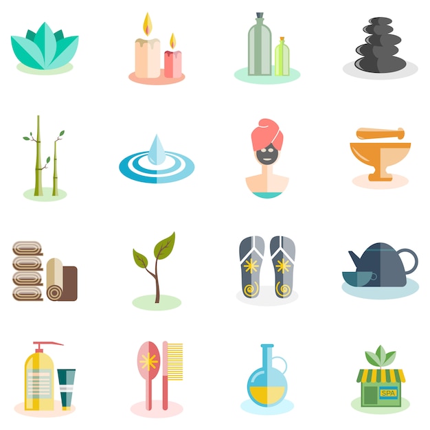 Free vector spa icons set