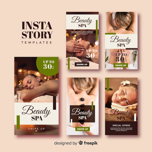 Spa instagram stories template collection