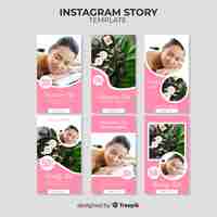 Free vector spa instagram stories template