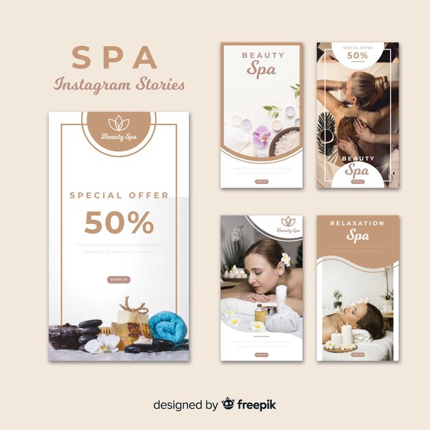 spa instagram stories template
