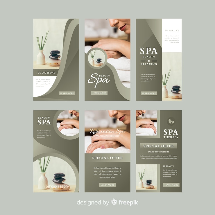 Free Vector spa instagram stories template