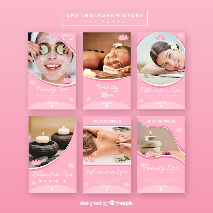 Free Vector spa instagram stories template