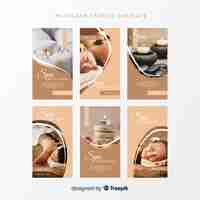 Free vector spa instagram stories template