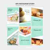 Vettore gratuito modello di storie di instagram spa