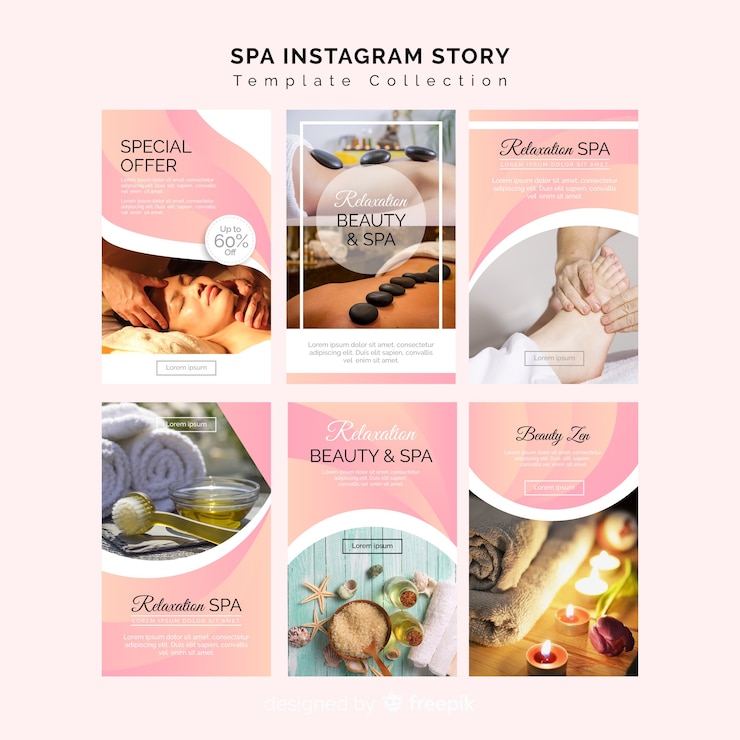 Free Vector spa instagram stories template