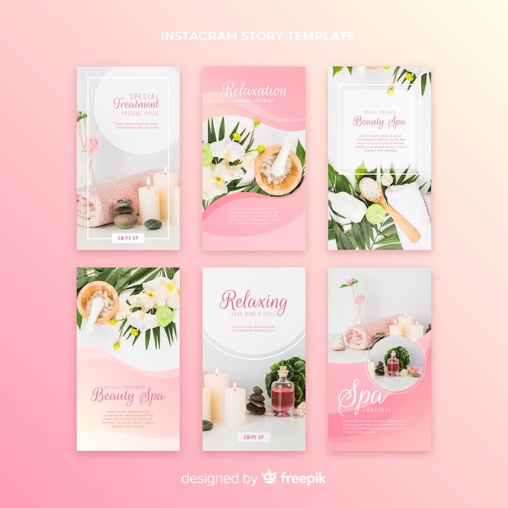 Free Vector spa instagram stories template
