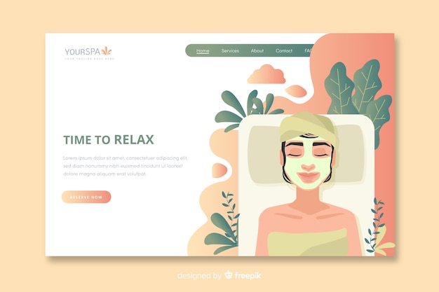 Free vector spa landing page