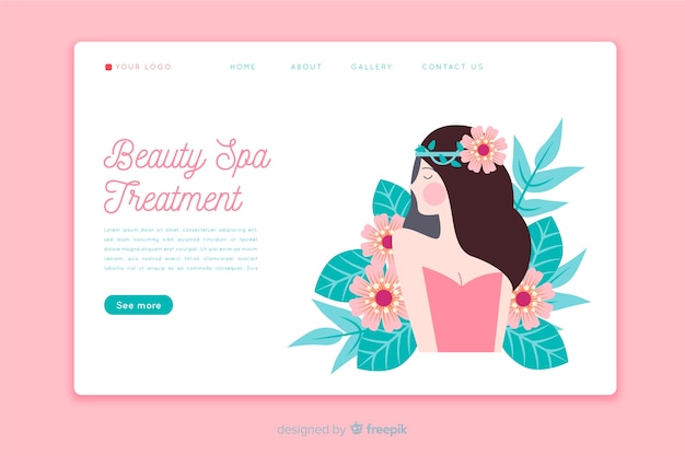 Free vector spa landing page