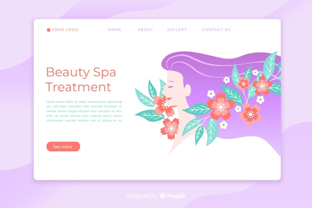 Free vector spa landing page