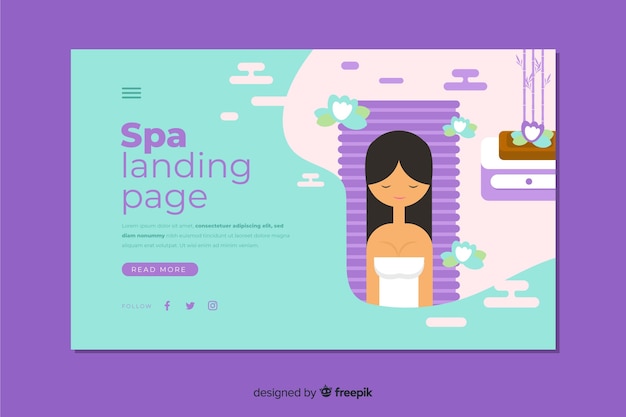 Free vector spa landing page