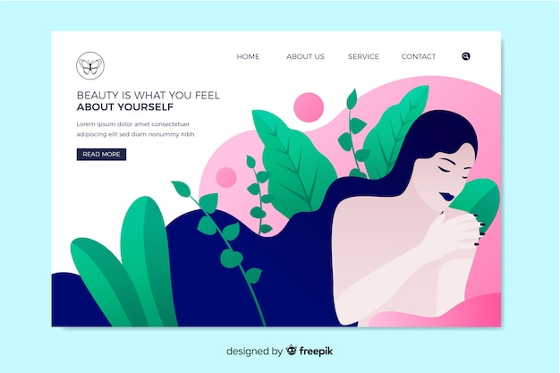 Free vector spa landing page