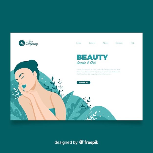 Free vector spa landing page